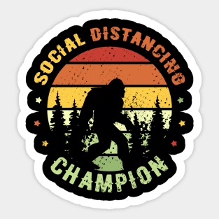 Social Distancing Champion Bigfoot Gift Sticker